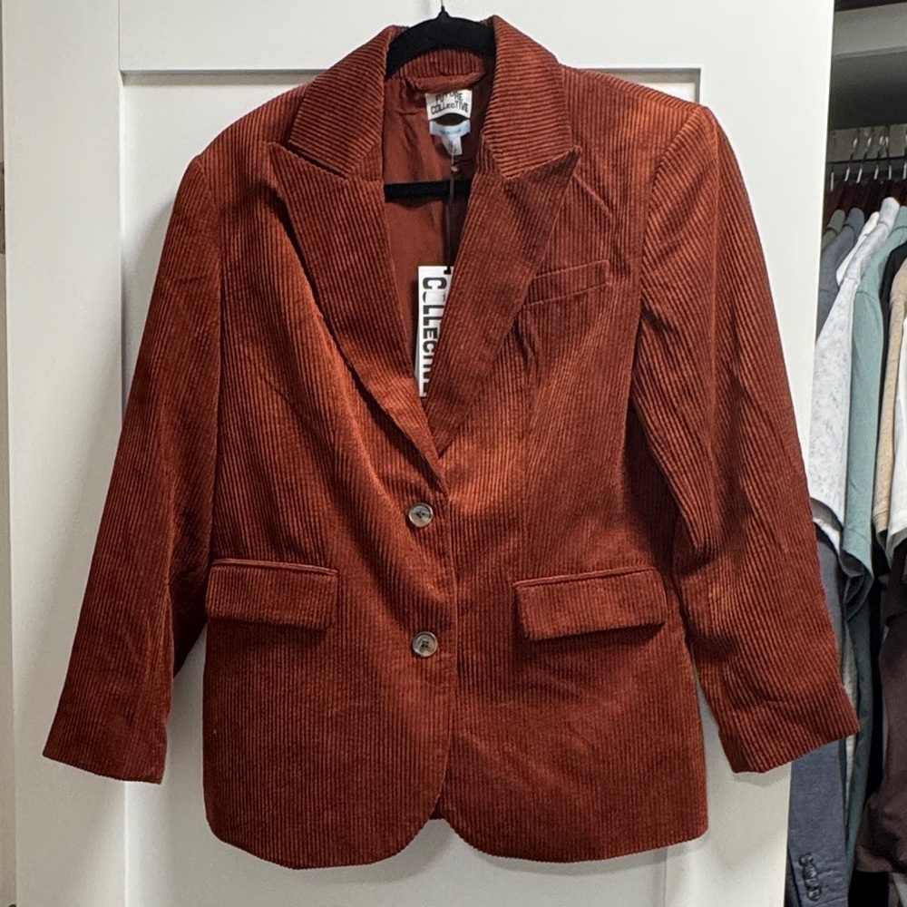 C Label Women's Rust Corduroy Blazer